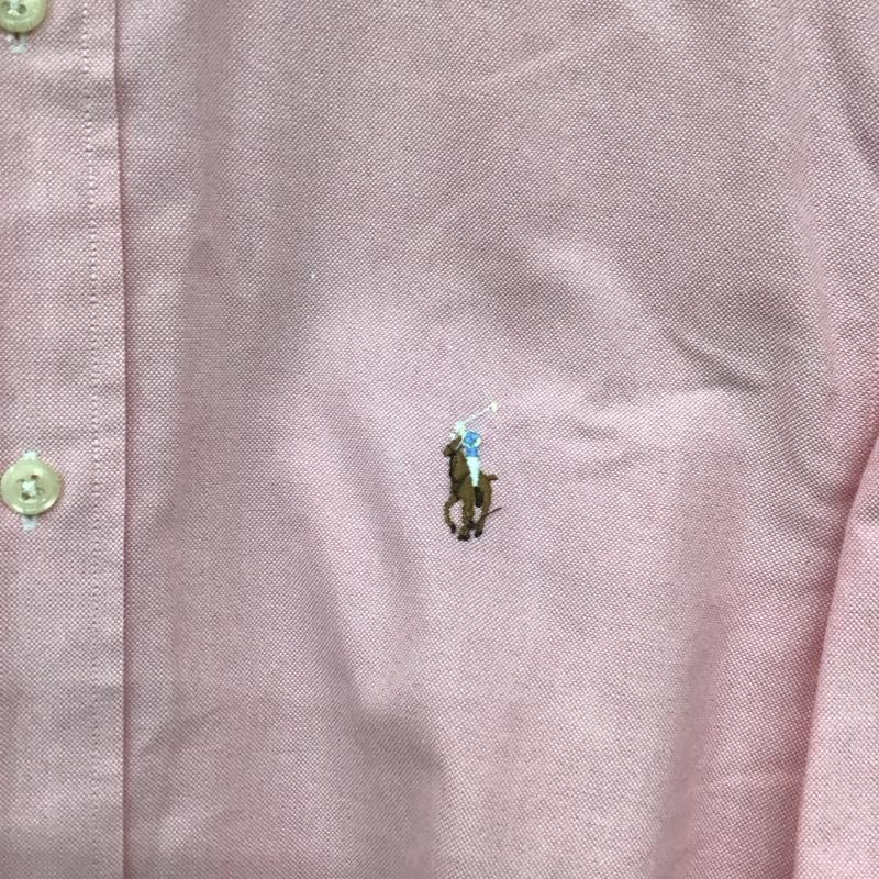ラルフローレン RALPHLAUREN シャツ、ブラウス 長袖 長袖シャツ 無地シャツ カラーシャツ ボタンダウンシャツ ロゴ、文字 桃 / ピンク /  メンズ USED 古着 中古 10128788