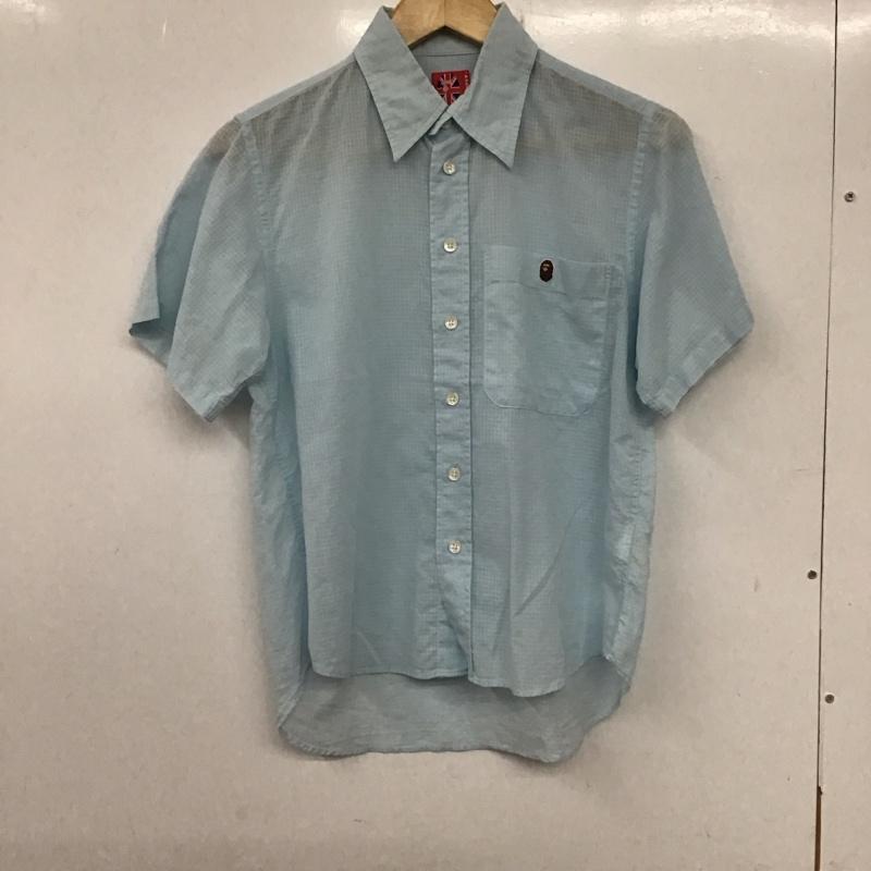 アベイシングエイプ A BATHING APE シャツ、ブラウス 半袖 XS 無地 水色 / ライトブルー /  レディース USED 古着 中古 10139925