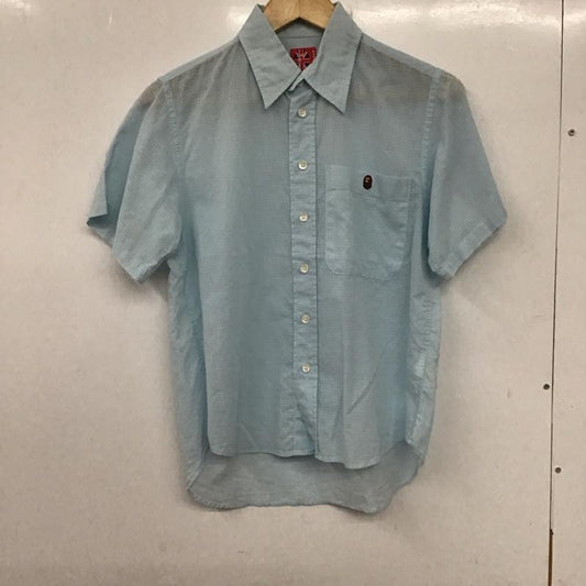 アベイシングエイプ A BATHING APE シャツ、ブラウス 半袖 XS 無地 水色 / ライトブルー /  レディース USED 古着 中古 10139925