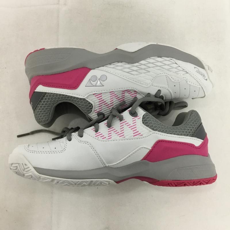 ヨネックス YONEX スニーカー スニーカー SHT103 テニスシューズ パワークッション103 箱有 24cm 24.0cm ロゴ、文字 白 / ホワイト / X 灰 / グレー / X 桃 / ピンク /  レディース USED 古着 中古 10147964