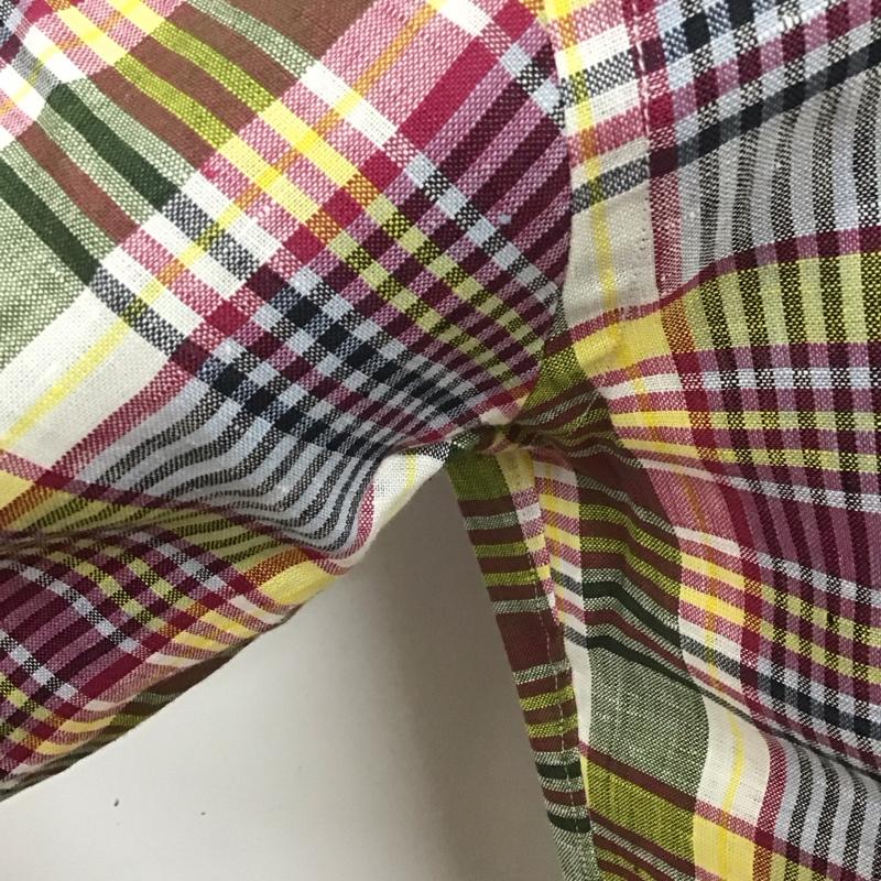 ブルックスブラザーズ BROOKS BROTHERS シャツ、ブラウス 長袖 ボタンダウン 麻 リネン S チェック マルチカラー / マルチカラー /  メンズ USED 古着 中古 10112669