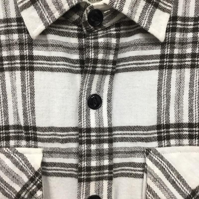 ゴールド GOLD シャツ、ブラウス 長袖 長袖シャツ チェックシャツ カラーシャツ ネルシャツ S チェック 白 / ホワイト / X 茶 / ブラウン /  メンズ USED 古着 中古 10134889