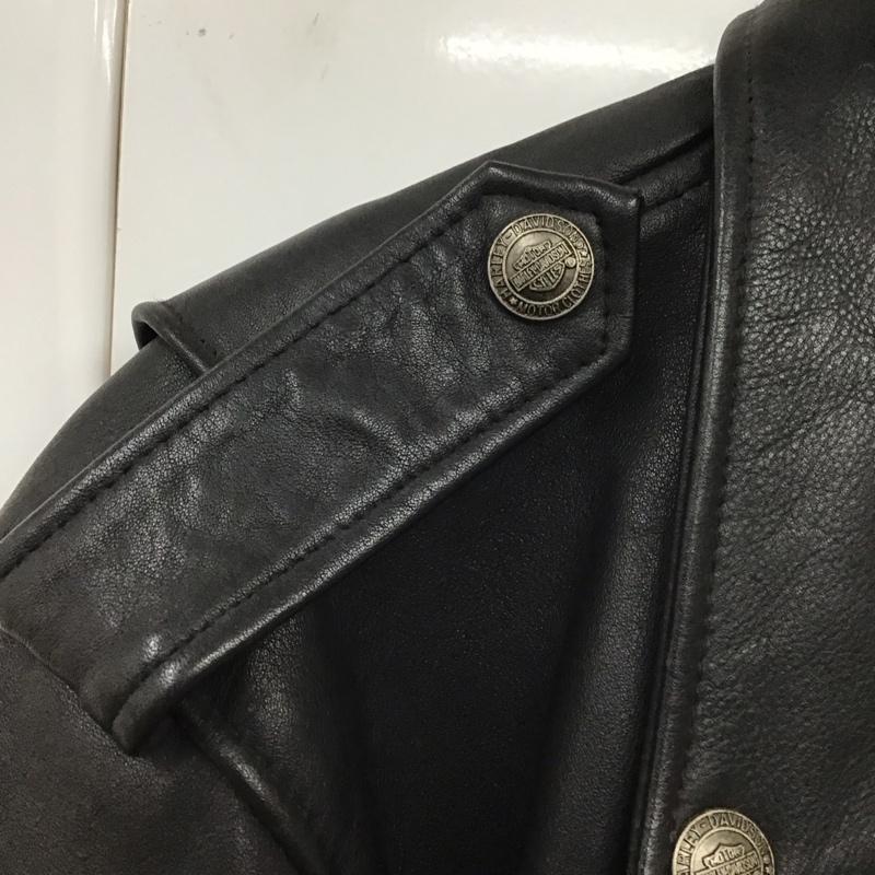 ハーレーダビッドソン Harley-Davidson ジャケット、上着 ジャケット、ブレザー レザージャケット ダブルジャケット ライダース ジップアップジャケット ヴィンテージ 古着 M 無地 黒 / ブラック /  メンズ USED 古着 中古 10113761