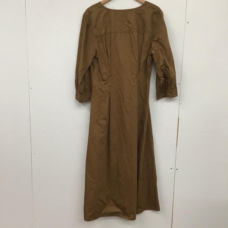 ザラティーアールエフ ZARA TRF ワンピース ロングスカート 長袖シャツロングワンピース 前開 フレアスカート L 無地 茶 / ブラウン /  レディース USED 古着 中古 10134321