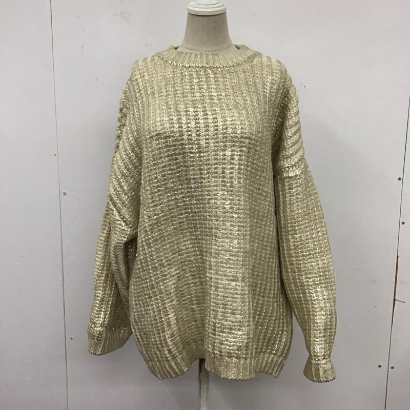 ザラ ZARA ニット、セーター 長袖 9598/287/808 オーバーサイズ フォイル ニット セーター ラメニット S 無地 オフホワイト / オフホワイト /  レディース USED 古着 中古 10124045