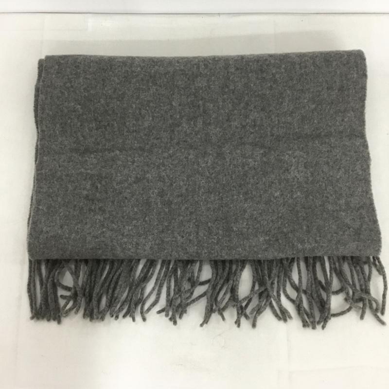 ヴェルサーチ VERSACE マフラー マフラー フリンジ ウール ロゴ、文字 灰 / グレー /  レディース USED 古着 中古 10140028