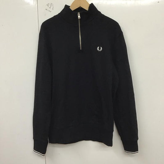 フレッドペリー FRED PERRY トレーナー 長袖 長袖トレーナー スウェット スタンドネック プルオーバー L ロゴ、文字 黒 / ブラック /  メンズ USED 古着 中古 10129883