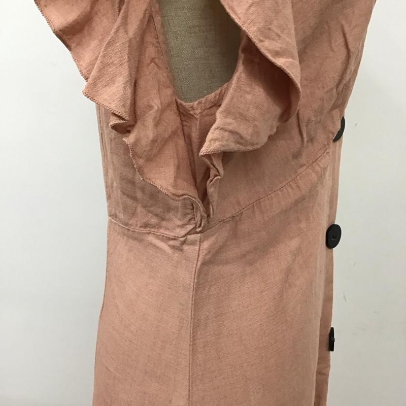 ザラ ZARA ワンピース ロングスカート ノースリーブワンピース ロングワンピース フレアワンピース 前開き M 無地 桃 / ピンク /  レディース USED 古着 中古 10117835