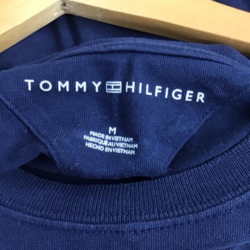 トミーヒルフィガー TOMMY HILFIGER Tシャツ 半袖 M ロゴ、文字 紺 / ネイビー /  メンズ USED 古着 中古 10130761
