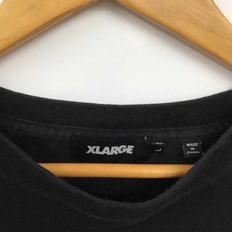 エクストララージ XLARGE Tシャツ 半袖 半袖カットソー プリントTシャツ クルーネックカットソー L ロゴ、文字 黒 / ブラック /  メンズ USED 古着 中古 10151010
