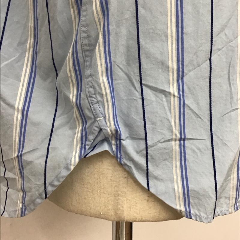 トミーヒルフィガー TOMMY HILFIGER シャツ、ブラウス 長袖 ストライプ コットン L ワンポイント 水色 / ライトブルー / X 白 / ホワイト / X 青 / ブルー /  メンズ USED 古着 中古 10116789