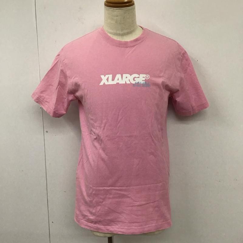 エクストララージ XLARGE Tシャツ 半袖 半袖カットソー プリントTシャツ クルーネックカットソー M ロゴ、文字 桃 / ピンク /  メンズ USED 古着 中古 10114192