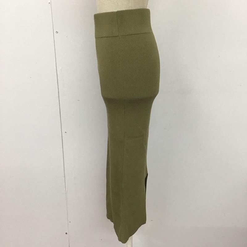 ザラ ZARA スカート ロングスカート リブニットスカート ロングスカート バックスリットスカート S 無地 カーキ / カーキ /  レディース USED 古着 中古 10110459