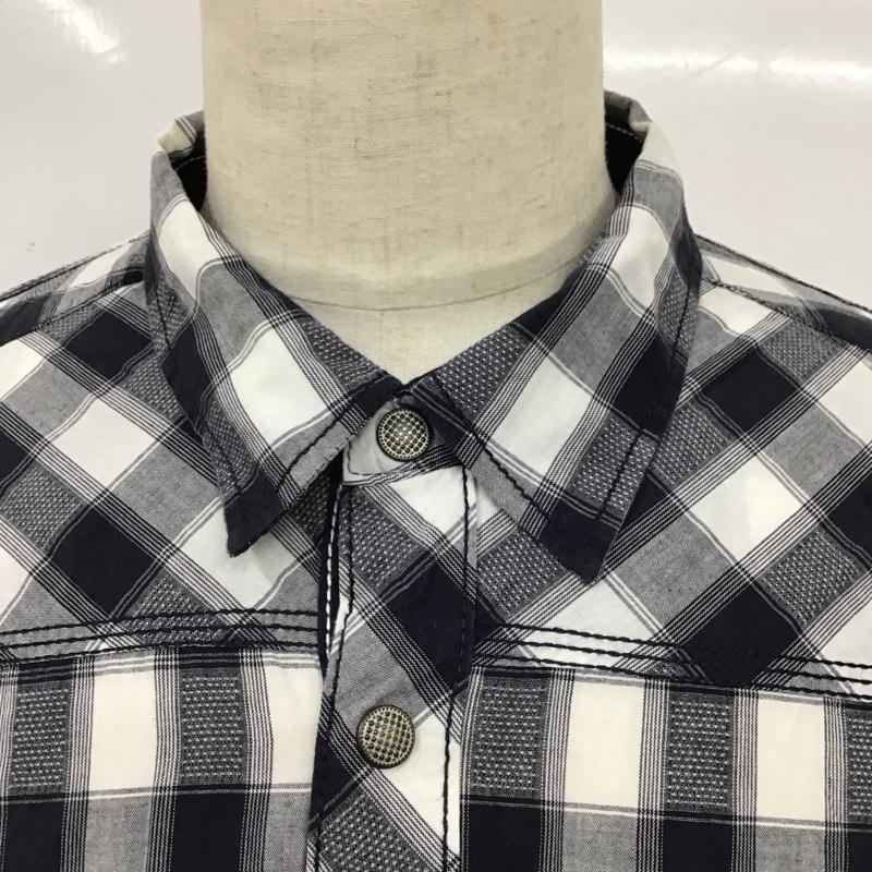 古着 USED シャツ、ブラウス 長袖 HELIX ワークシャツ XXL チェック 白 / ホワイト / X 紺 / ネイビー /  メンズ USED 古着 中古 10121368
