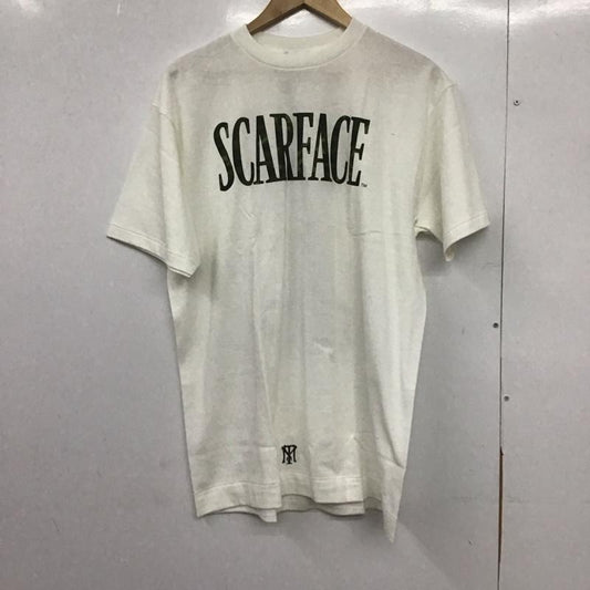 ベイプ BAPE Tシャツ 半袖 半袖カットソー プリントTシャツ クルーネックカットソー scarface L プリント 白 / ホワイト /  メンズ USED 古着 中古 10148378