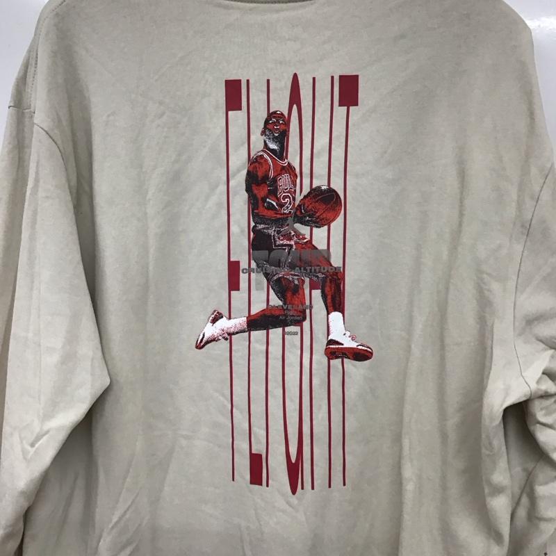 エアジョーダン AIR JORDAN カットソー 長袖 dm0847-104 ジョーダンFLTヘリテージ85L/Sクルー 長袖カットソー プリントTシャツ XXL ロゴ、文字 ベージュ / ベージュ /  メンズ USED 古着 中古 10132712