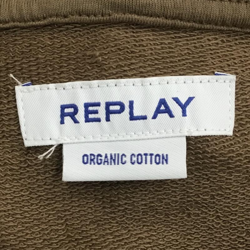 リプレイ REPLAY パーカー 長袖 XL ロゴ、文字 茶 / ブラウン /  メンズ USED 古着 中古 10110709