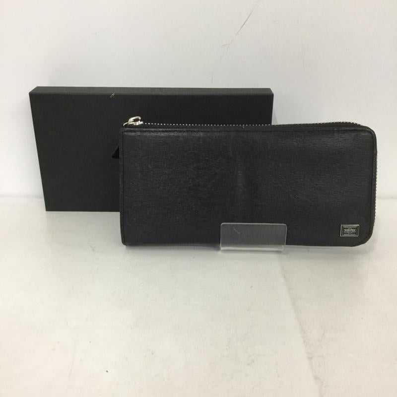 ポーター PORTER 財布 長財布 L字ファスナー 箱有 ロゴ、文字 黒 / ブラック /  メンズ USED 古着 中古 10142182