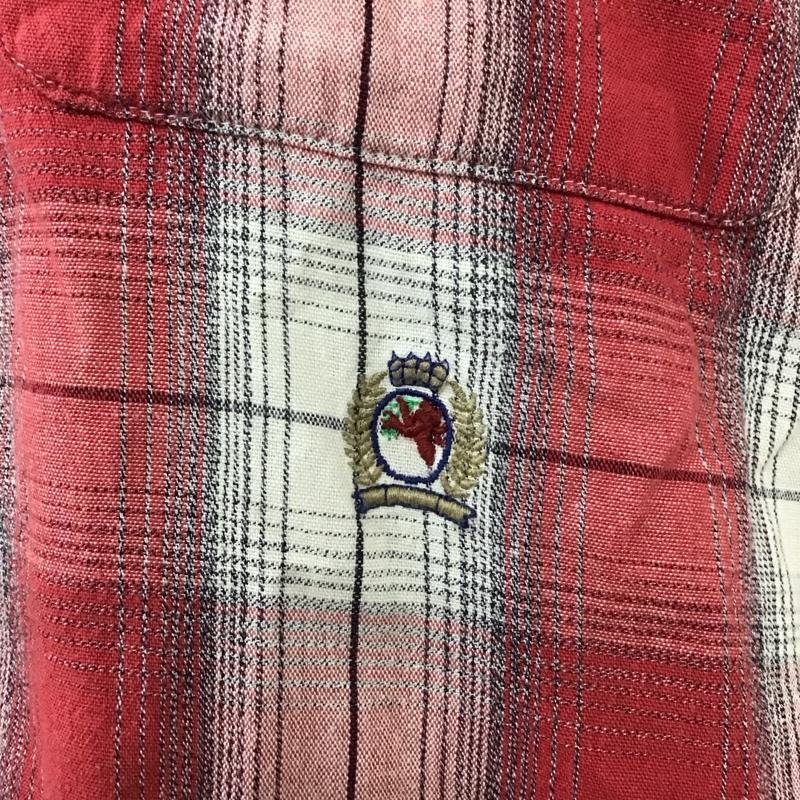 トミーヒルフィガー TOMMY HILFIGER シャツ、ブラウス 半袖 コットン ボタンダウン チェック L ワンポイント 白 / ホワイト / X 赤 / レッド / X 黒 / ブラック /  メンズ USED 古着 中古 10119637