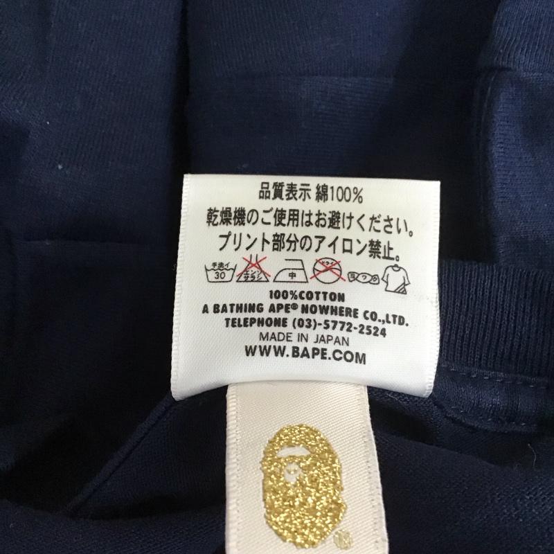 ベイプ BAPE Tシャツ 半袖 半袖カットソー プリントTシャツ クルーネックカットソー BBC L ロゴ、文字 紺 / ネイビー /  メンズ USED 古着 中古 10111943