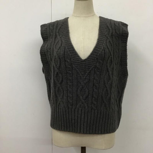 ザラ ZARA ベスト ベスト ノースリーブニット ベスト プルオーバー M 無地 灰 / グレー /  レディース USED 古着 中古 10118530