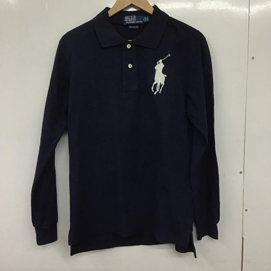 ポロバイラルフローレン Polo by RALPH LAUREN ポロシャツ 長袖 長袖ポロシャツ 長袖カットソー カラーシャツ M ロゴ、文字 紺 / ネイビー /  メンズ USED 古着 中古 10139050