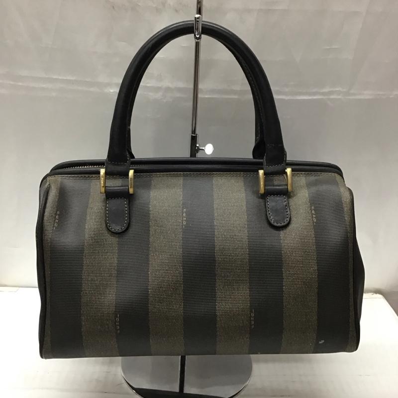 フェンディ FENDI ハンドバッグ ハンドバッグ FENDI ペカンモノグラム ミニボストン ロゴ、文字 茶 / ブラウン / X 黒 / ブラック /  レディース USED 古着 中古 10111768