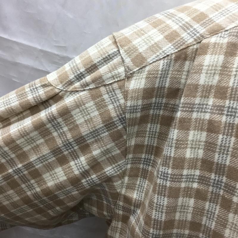 ジャーナルスタンダード レリューム JOURNAL STANDARD relume シャツ、ブラウス 長袖 20-050-464-0140-3-0 バンドカラー ウール混 L チェック ベージュ / ベージュ /  メンズ USED 古着 中古 10112906