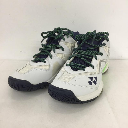 ヨネックス YONEX スニーカー スニーカー SHT107D テニスシューズ パワークッション 107D 23.5cm 23.5cm ロゴ、文字 白 / ホワイト / X 紺 / ネイビー / X 薄緑 / ライトグリーン /  レディース USED 古着 中古 10142499