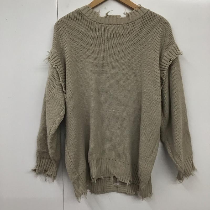 レトロガール RETRO GIRL カーディガン 長袖 RW080012B005-2 2WAYダメージニット 前後着 FREE 無地 灰 / グレー /  レディース USED 古着 中古 10119589