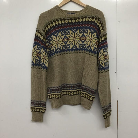 ポロバイラルフローレン Polo by RALPH LAUREN ニット、セーター 長袖 長袖ニットカットソー クルーネック セーター M プリント マルチカラー / マルチカラー /  メンズ USED 古着 中古 10146442