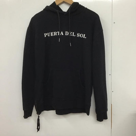プエルタデルソル PUERTA DEL SOL パーカー 長袖 長袖パーカー プルオーバーパーカー スウェット S ロゴ、文字 黒 / ブラック /  メンズ USED 古着 中古 10132688