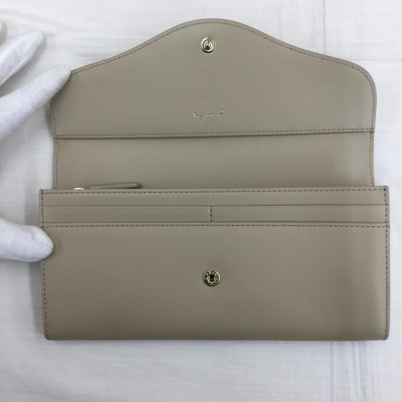 アニエス・ベー agnes b. 財布 長財布 ロゴ、文字 ベージュ / ベージュ /  レディース USED 古着 中古 10141529