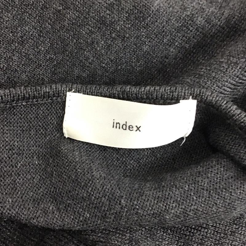 インデックス index ワンピース ひざ丈スカート C58-57040 フィット＆フレアドルマンニットワンピース 膝下丈 L 無地 灰 / グレー /  レディース USED 古着 中古 10122019