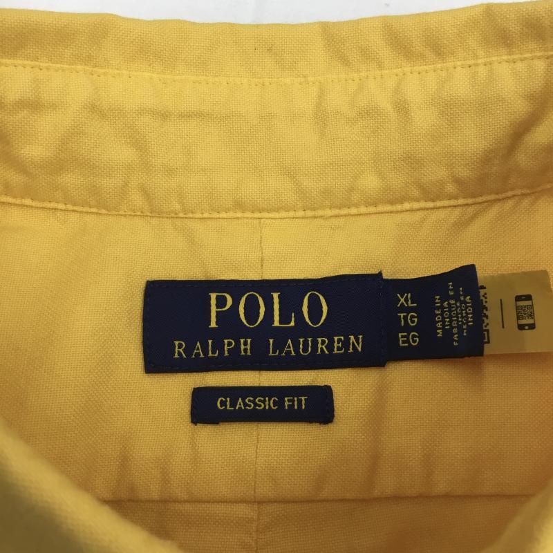 ポロラルフローレン POLO RALPH LAUREN シャツ、ブラウス 長袖 XL ロゴ、文字 X 刺繍 黄 / イエロー /  メンズ USED 古着 中古 10119975
