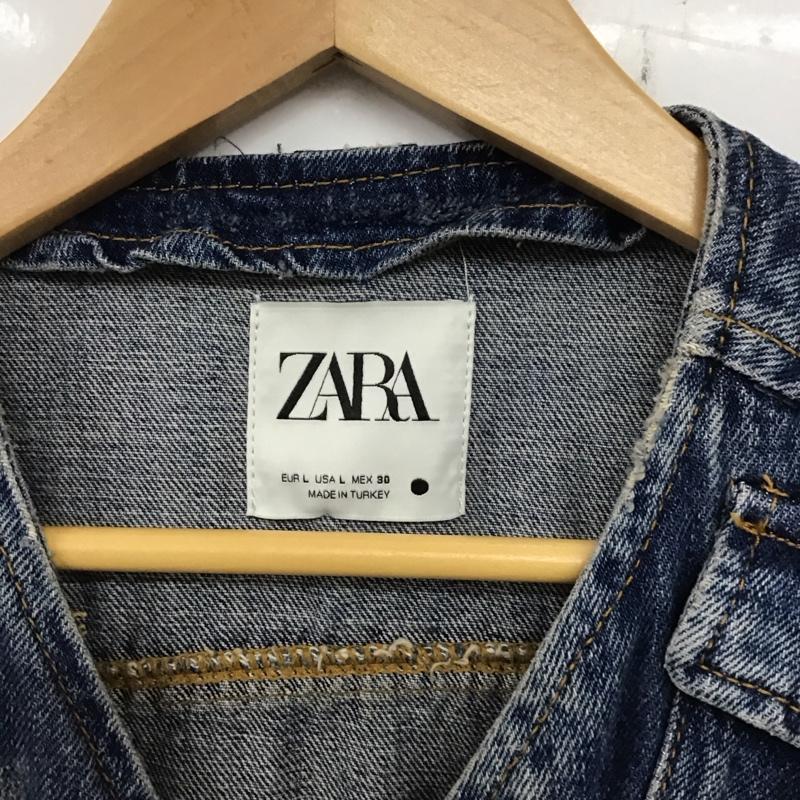 ザラ ZARA ベスト ベスト 2553/240/400 デニムベスト L 無地 インディゴ / インディゴ /  レディース USED 古着 中古 10133630