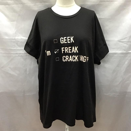 ジュエティ jouetie Tシャツ 半袖 M ロゴ、文字 黒 / ブラック /  レディース USED 古着 中古 10116943