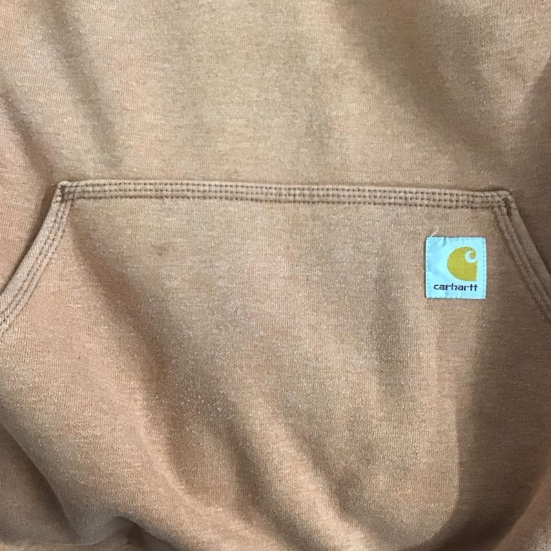 カーハート Carhartt パーカー 長袖 L ロゴ、文字 茶 / ブラウン /  メンズ USED 古着 中古 10124518