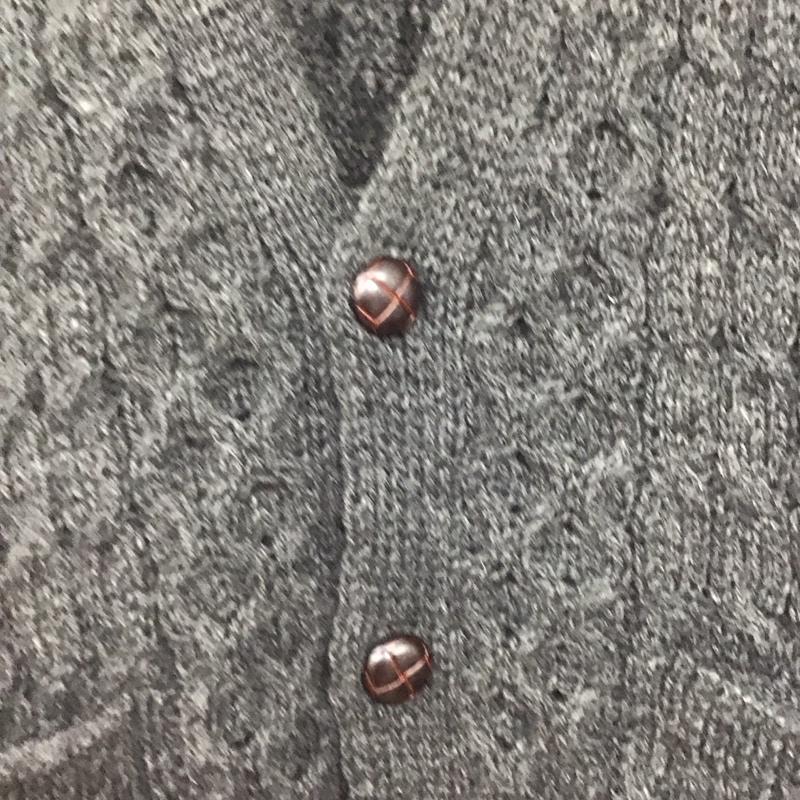 アラン ウーレン ミルズ aran WOOLLEN MILLS ベスト ベスト ニットベスト ノースリーブカットソー 前ボタン M 無地 灰 / グレー /  メンズ USED 古着 中古 10140732
