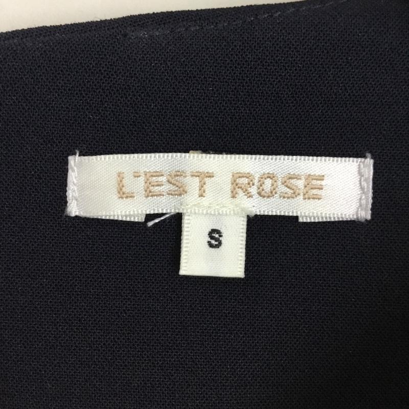 レストローズ L EST ROSE ワンピース ひざ丈スカート ノースリーブワンピース ひざ丈ワンピース フレアワンピース S 無地 紺 / ネイビー /  レディース USED 古着 中古 10113394