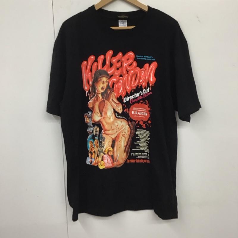 エロスティカ EROSTiKA Tシャツ 半袖 半袖カットソー プリントTシャツ クルーネックカットソー キラーコンドーム限定 XL プリント 黒 / ブラック /  メンズ USED 古着 中古 10134635