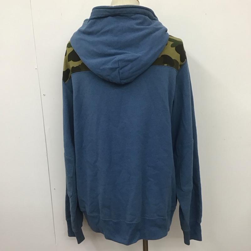 アベイシングエイプ A BATHING APE パーカー 長袖 ジップアップパーカー 長袖パーカー フード付きパーカー XXL 無地 青 / ブルー /  メンズ USED 古着 中古 10107398