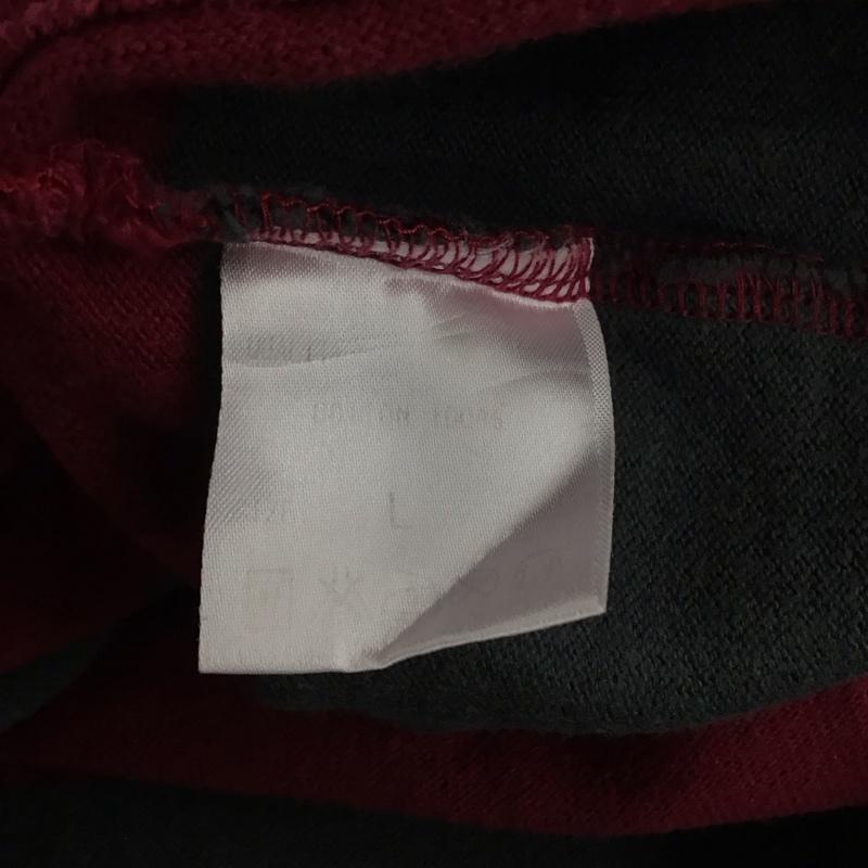 イーブルアクト EVILACT Tシャツ 半袖 胸ポケット クルーネック L ボーダー柄 ボルドー / ボルドー / X ダークグレー / ダークグレー /  メンズ USED 古着 中古 10111198