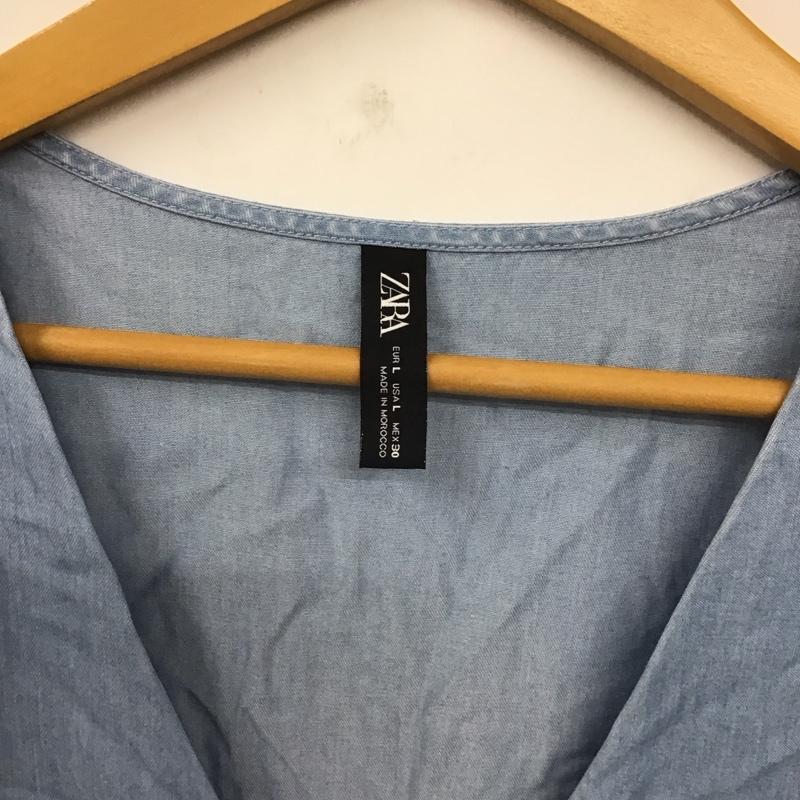 ザラ ZARA ワンピース ロングスカート L 無地 水色 / ライトブルー /  レディース USED 古着 中古 10129174