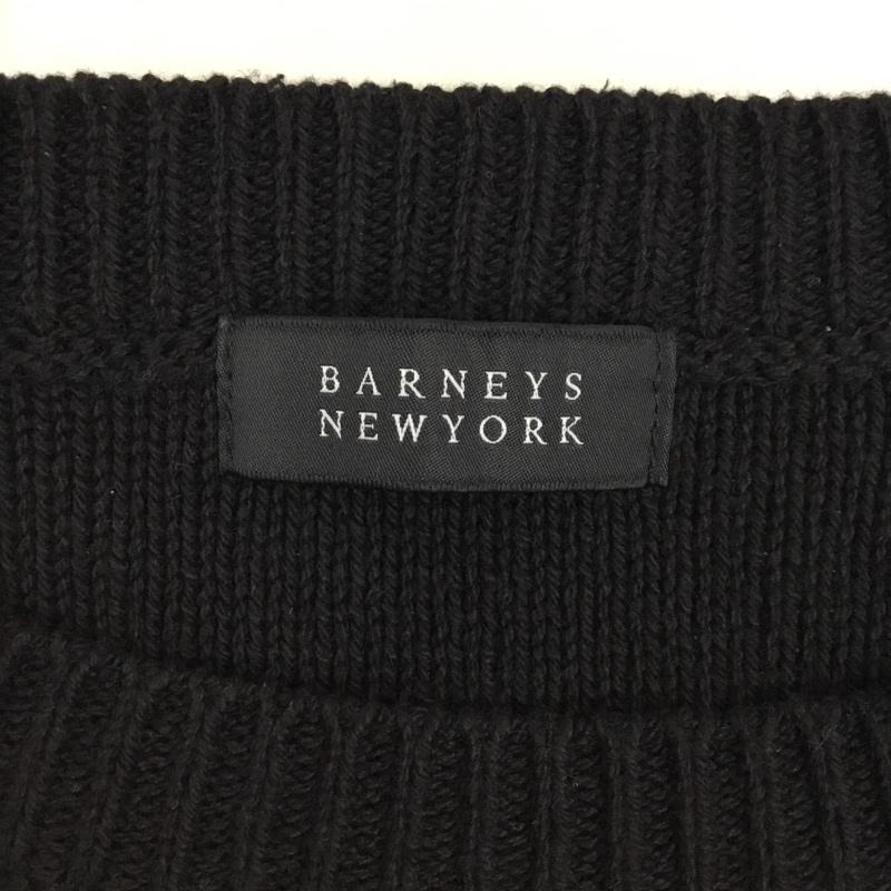 バーニーズ ニューヨーク BARNEYS NEWYORK ニット、セーター 長袖 長袖ニットカットソー ニット セーター クルーネックニット M 総柄 黒 / ブラック /  メンズ USED 古着 中古 10118667