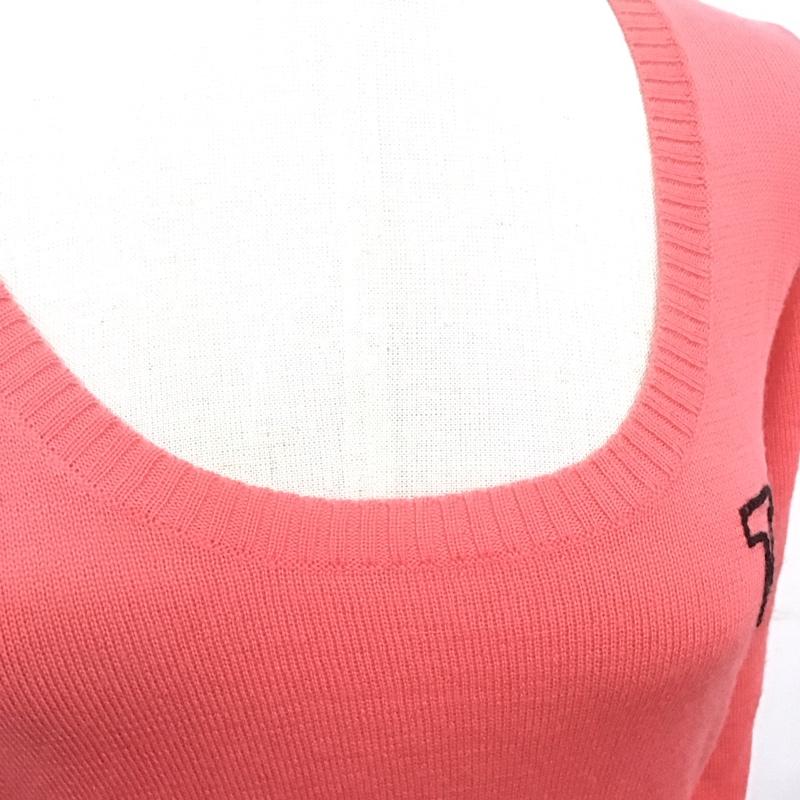 トミーガール tommy girl ニット、セーター 長袖 22-4231206-820 バック刺繍 クルーネック M ロゴ、文字 桃 / ピンク /  レディース USED 古着 中古 10107554