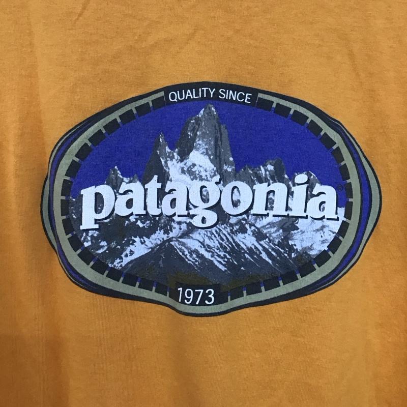パタゴニア patagonia Tシャツ 長袖 S プリント X ロゴ、文字 橙 / オレンジ /  メンズ USED 古着 中古 10141184