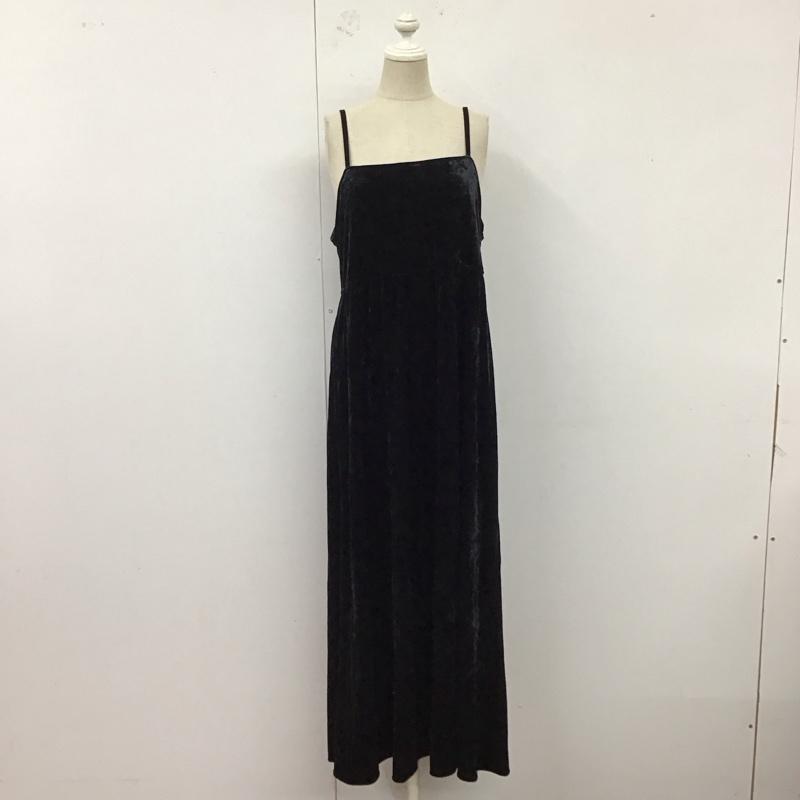 ジーナシス JEANASIS ワンピース ロングスカート JS071578TS ベロア調 キャミワンピース FREE 無地 黒 / ブラック /  レディース USED 古着 中古 10122360