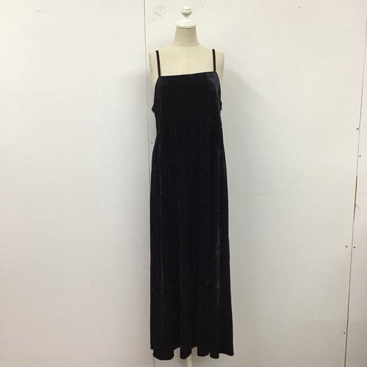 ジーナシス JEANASIS ワンピース ロングスカート JS071578TS ベロア調 キャミワンピース FREE 無地 黒 / ブラック /  レディース USED 古着 中古 10122360