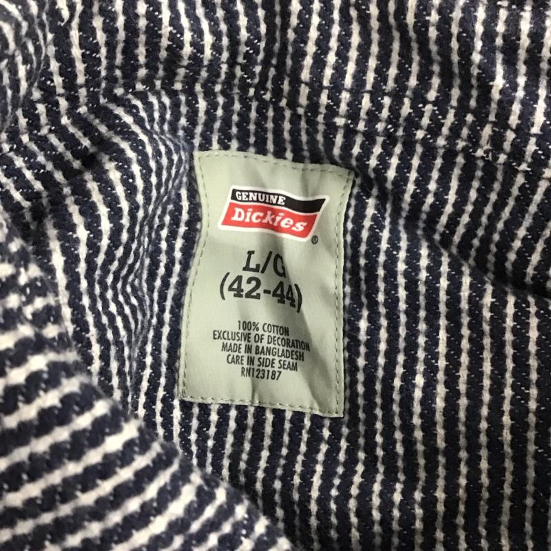 ディッキーズ Dickies シャツ、ブラウス 長袖 L  白 / ホワイト / X 紺 / ネイビー /  メンズ USED 古着 中古 10106671